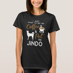 Jindo Dog Coffee Owner Weihnachten Geburtstag T-Shirt