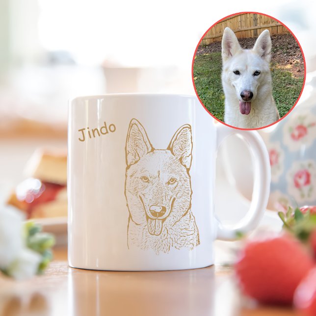 Jindo Dog Personalisiert Hand Zeichnend Kaffeetasse (Von Creator hochgeladen)