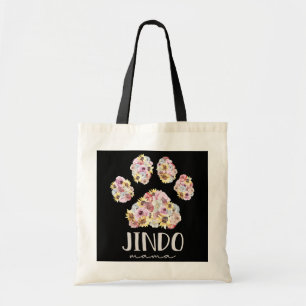 Jindo Mama Floral Paw Dog Mama  Tragetasche