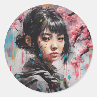 Jing Jing (静 静) Runder Aufkleber