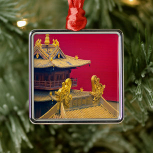 Jing'an Temple, Shanghai, China Ornament Aus Metall