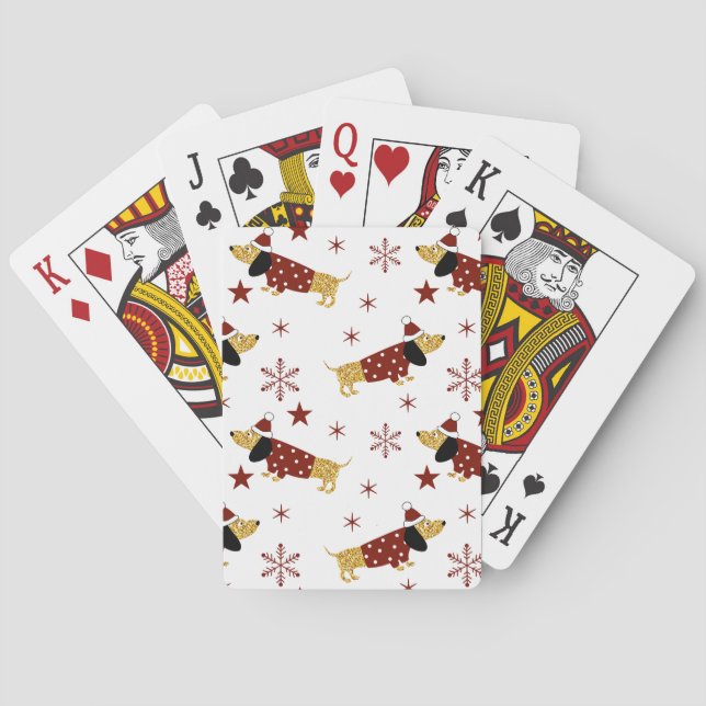 Jingle All the Dackel Way Spielkarten (Rückseite)