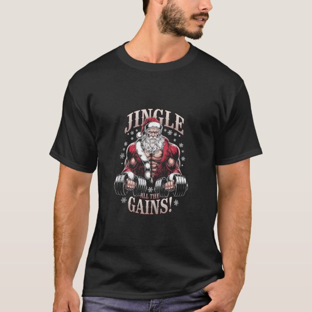 Jingle All the Gains Weihnachtsgymnasium Wan T-Shirt (Vorderseite)