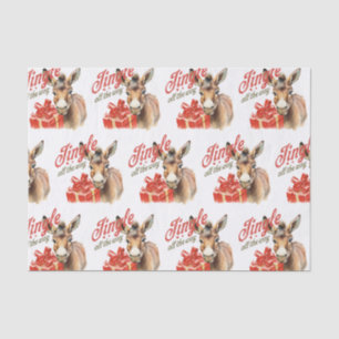 Jingle All the way Christmas Farm Donkey Seidenpapier