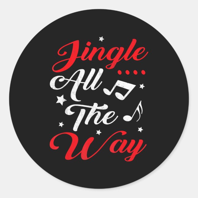 Jingle All The Way Festive Christmas  Runder Aufkleber (Vorderseite)