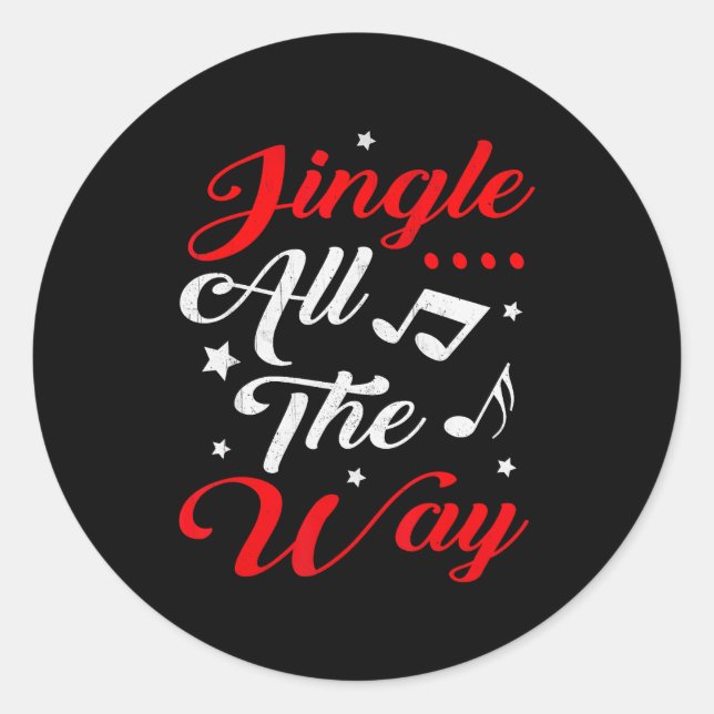 Jingle All The Way Festive Christmas  Runder Aufkleber (Vorderseite)