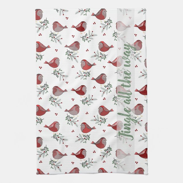 Jingle all the way - Kitchen Tea Towel Geschirrtuch (Vertikal)