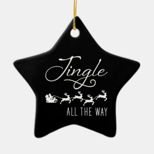 Jingle All The Way Santas Schlitten Black Star Keramik Ornament