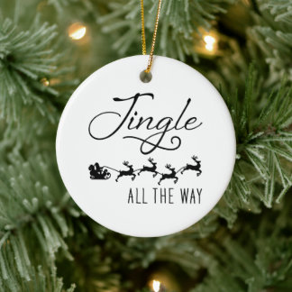 Jingle All The Way-Santa's Schlitten Weihnachts-Ru Keramik Ornament