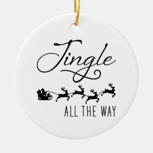 Jingle All The Way-Santa's Schlitten Weihnachts-Ru Keramik Ornament