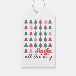 Jingle All The Way tree pattern Geschenkanhänger