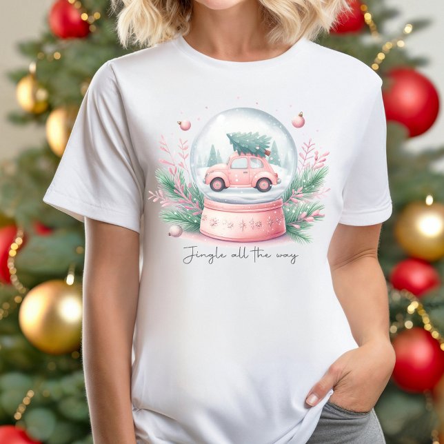 Jingle All the Way Weihnachts-T-Shirt T-Shirt (Christmas snow globe t-shirt)