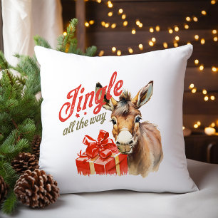 Jingle All the Way Weihnachtsbauernhof Esel Kissen