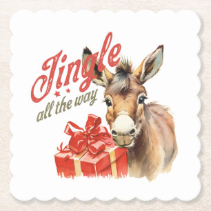 Jingle All the Way Weihnachtsbauernhof Esel Untersetzer
