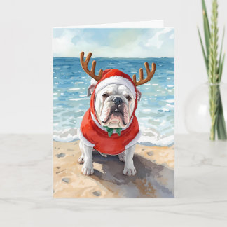 Jingle All Waves - Bulldog Beach Weihnachten Karte