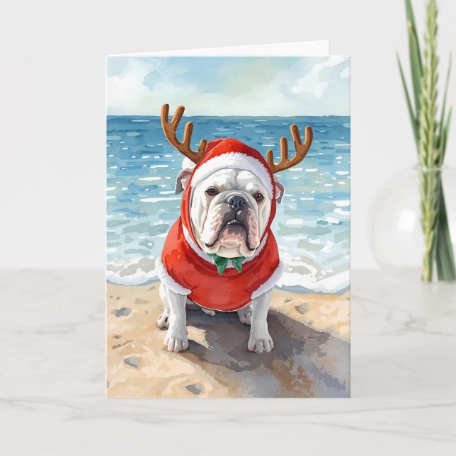 Jingle All Waves - Bulldog Beach Weihnachten Karte (Vorderseite)