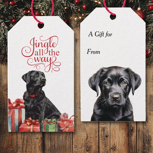 Jingle All Way Black Lab Retriever Geschenkanhänger (Von Creator hochgeladen)