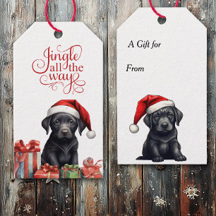 Jingle All Way Black Lab Welpe Weihnachten Geschenkanhänger