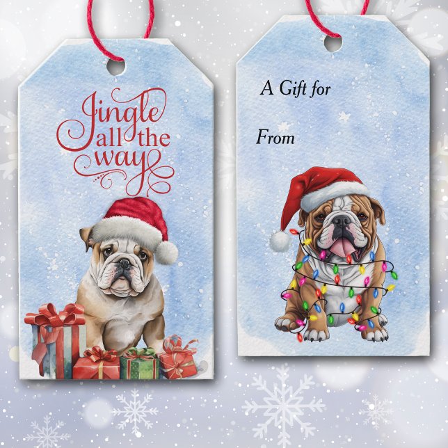 Jingle All Way Bulldog Christmas Geschenkanhänger (Von Creator hochgeladen)