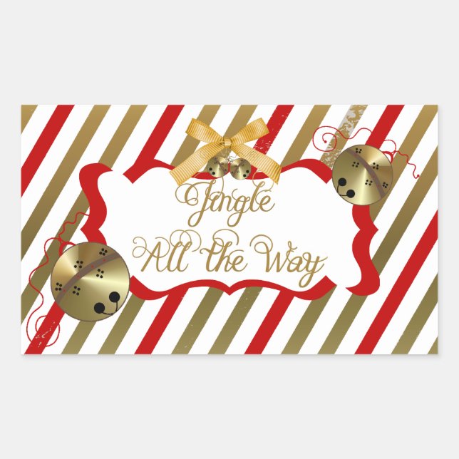 Jingle All Way Rectangle Sticker (Vorderseite)