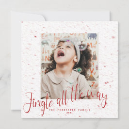 Jingle All way Red Snowflake 2 Foto Holiday Karte