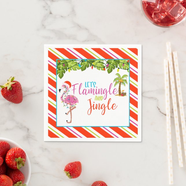 Jingle and Flamingle Christmas Party Napkins - WH Serviette (Beispiel)