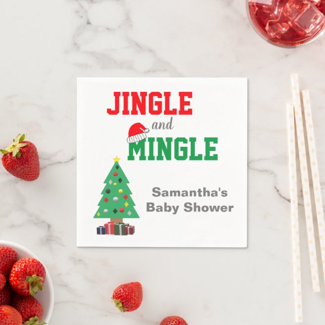 Jingle and Mingle Baby Shooter Serviette (Beispiel)