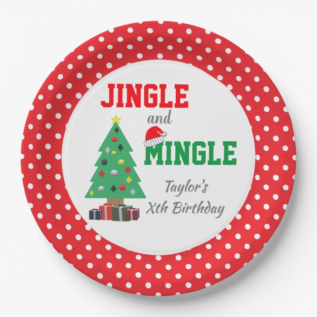 Jingle and Mingle Birthday Paper Plate Pappteller (Vorderseite)