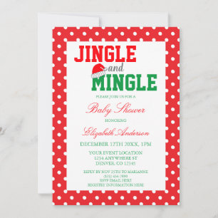 Jingle and Mingle Christmas Baby Shower Einladung