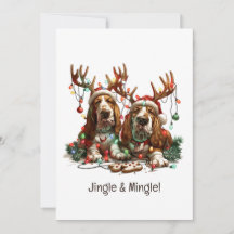 Jingle and Mingle Christmas Basset Hunde Hunde