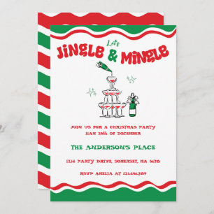 Jingle and Mingle Christmas Cocktail Script-Party Einladung