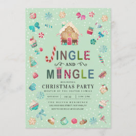Jingle and Mingle Christmas Gingerbrot Party Einladung