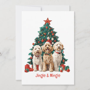Jingle and Mingle Christmas Goldendoodle Hunde Einladung