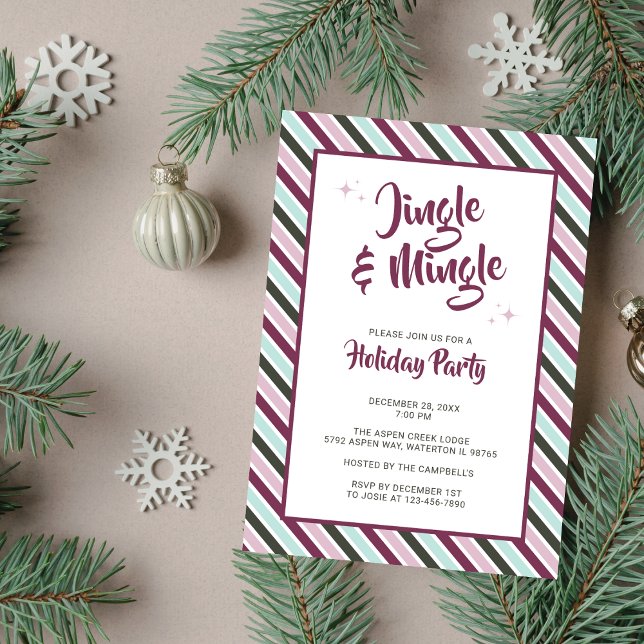 Jingle and Mingle Christmas Holiday Party Strips Einladung (Von Creator hochgeladen)