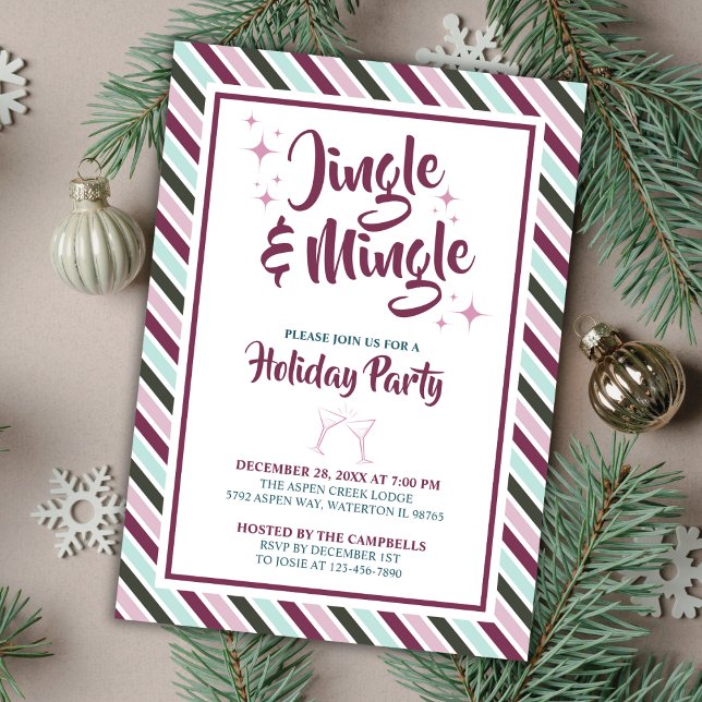 Jingle and Mingle Christmas Holiday Party Strips Einladung (Von Creator hochgeladen)