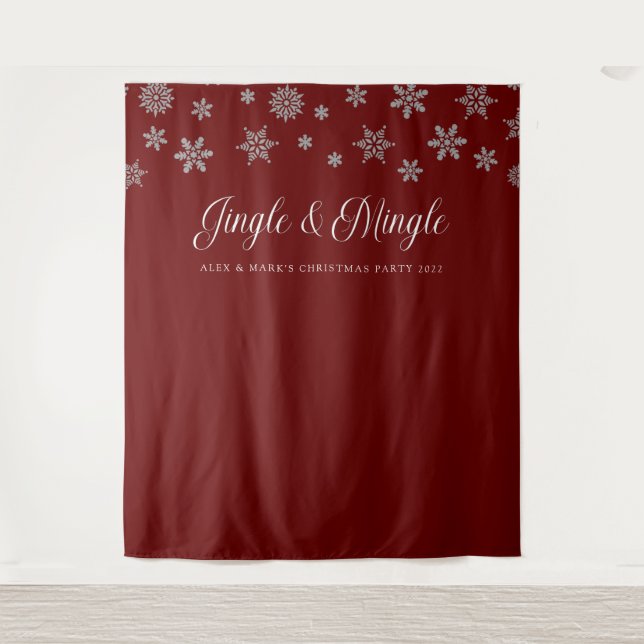 Jingle and Mingle Christmas Party Background Wandteppich (Vorderseite)