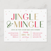 Jingle and Mingle Christmas Party Einladung Postca