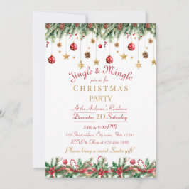 Jingle and Mingle Christmas Party Invitation Einladung