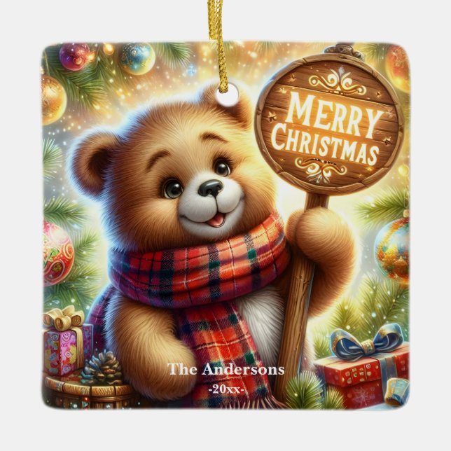 Jingle and Mingle Christmas Party Keramikornament (Vorderseite)