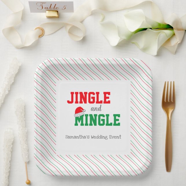 Jingle and Mingle Christmas Wedding Pappteller (Hochzeit)