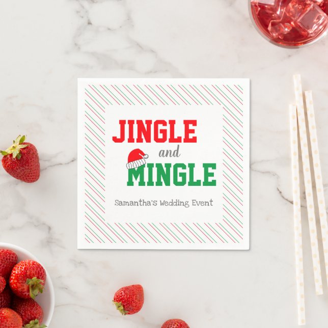 Jingle and Mingle Christmas Wedding Serviette (Beispiel)