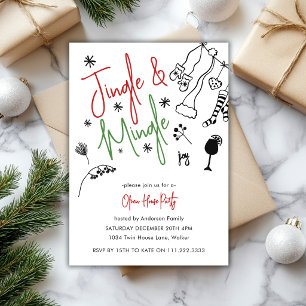 Jingle And Mingle Festive Doddle Weihnachtsfeier Einladung
