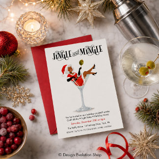 Jingle and Mingle Holiday Cocktail Martini Einladung