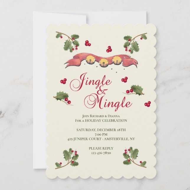 Jingle and Mingle Holiday Party - Einladung (Vorderseite)