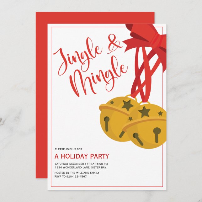 Jingle and Mingle Holiday Party - Einladung (Vorne/Hinten)
