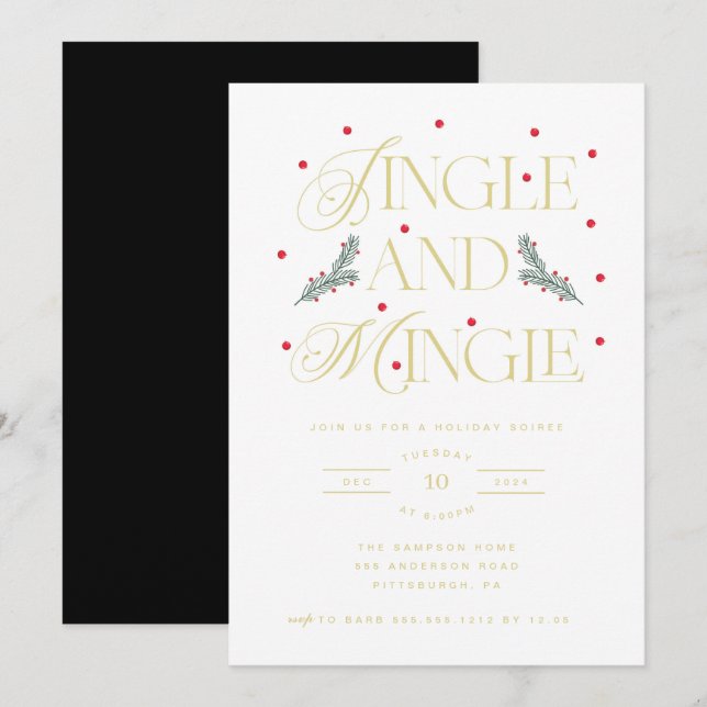 Jingle and Mingle Holiday Party - Einladung (Vorne/Hinten)