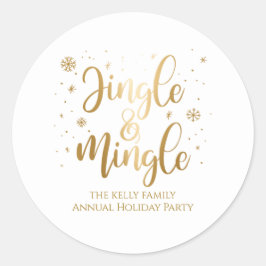 Jingle and Mingle Holiday Runder Aufkleber