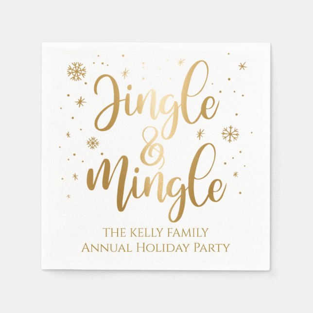Jingle and Mingle Holiday Serviette (Vorderseite)