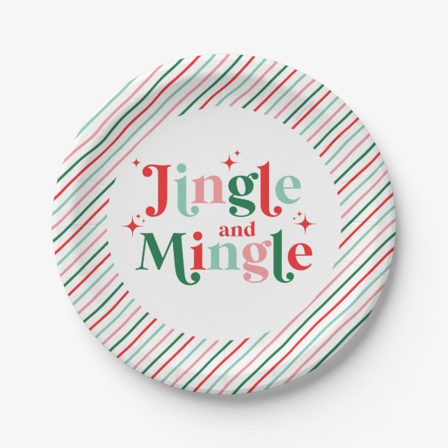 Jingle and Mingle - Party Pappteller (Vorderseite)