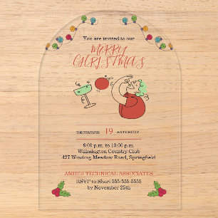 Jingle And Mingle Weihnachts-Cocktailparty Acryleinladungen